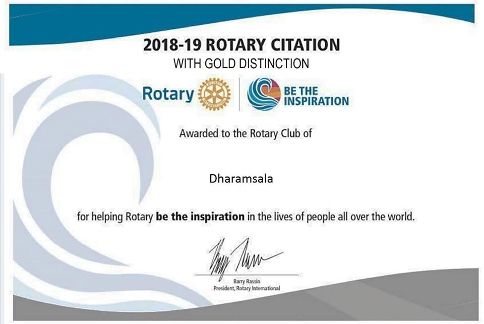 Rotary Citation Certificate 2018-19
